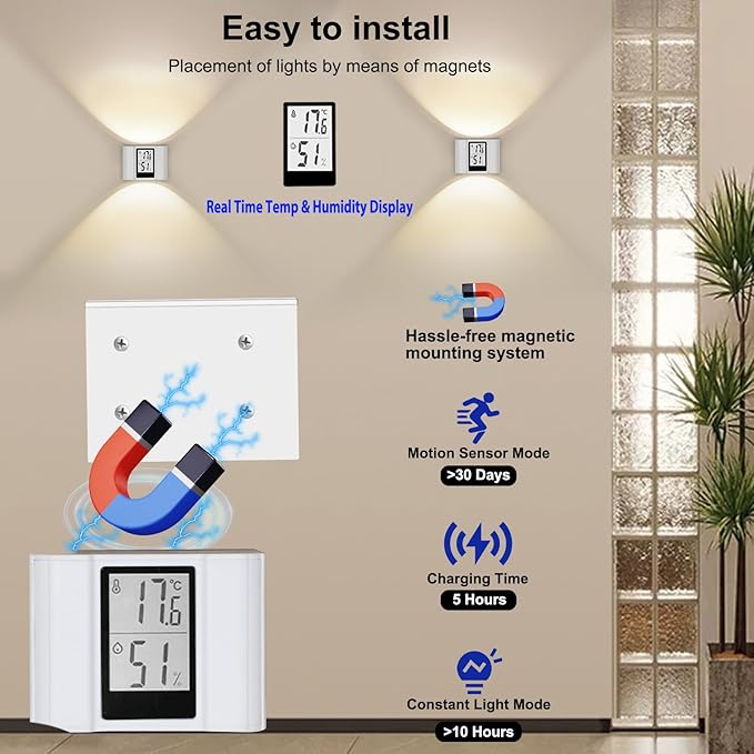 Motion-Activated LED Wall Sconce Outdoor Indoor Wall Lights - Image 3