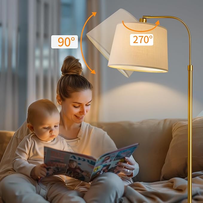 Oneach 62" Gold Floor Lamp for Living Rooms Tall Arc Standing Lamps for - Image 5