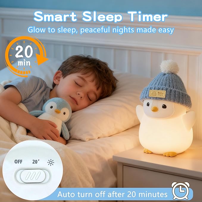 Penguin Night Light for Kids, Adorable Penguin Lamp - Image 3