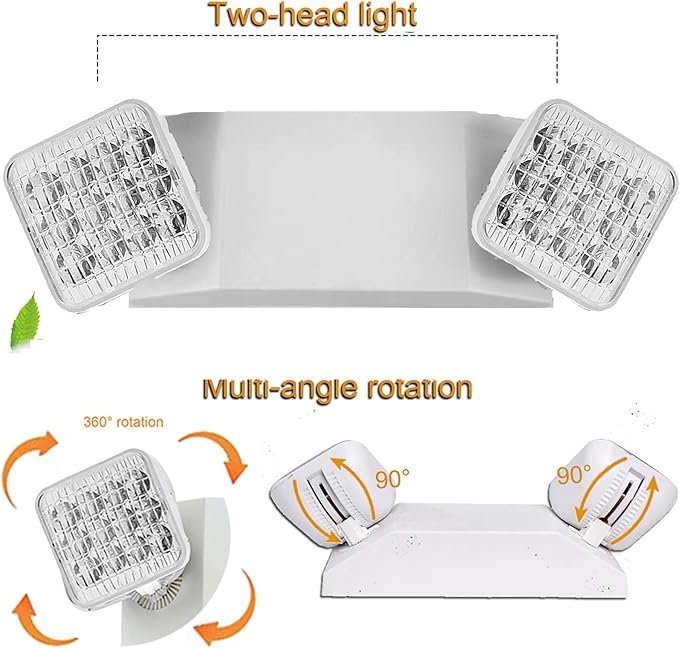Led Emergency Lights with Battery Backup, Adjustable Commercial Exit Lighting - Image 3
