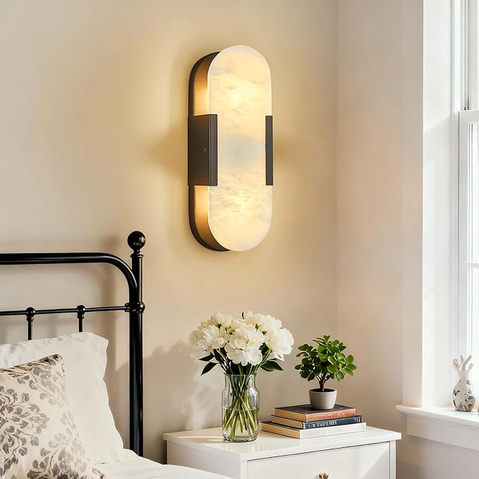 Alabaster Wall Sconce, Modern Natural Marble Wall Sconces - Image 7