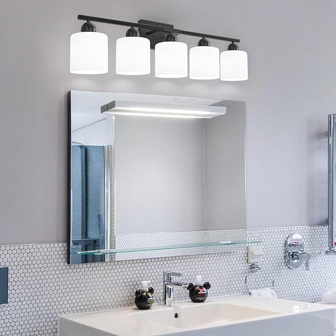 5-Light Black Bathroom Vanity Light, Modern Vanity Light Fixture - Image 8