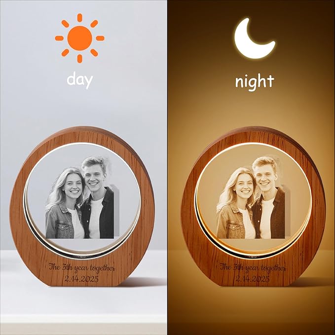 Custom 3D Crystal Photo Night Light – Personalized Glass Photo Ball - Image 5