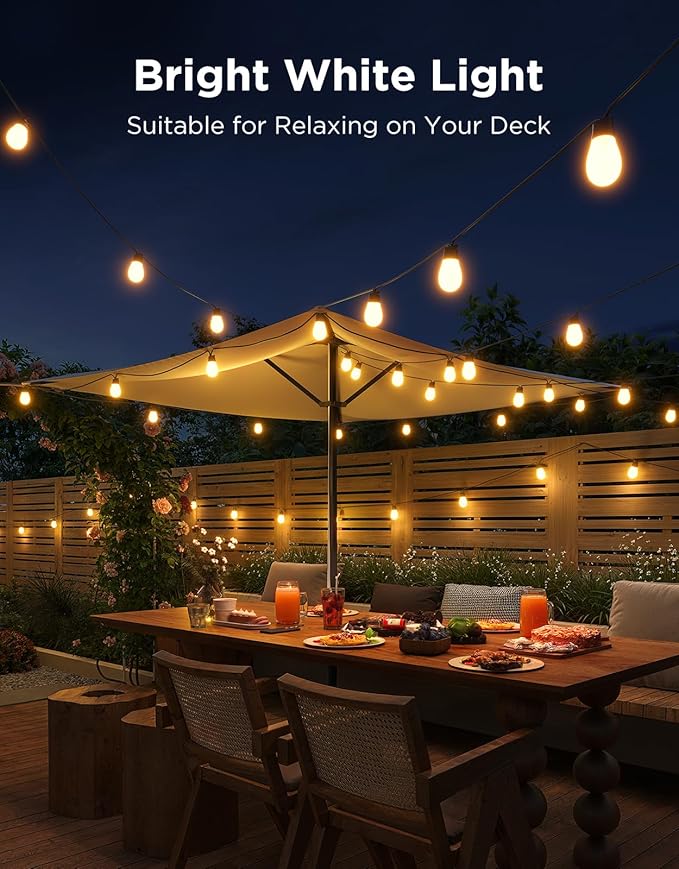 Govee S14 Bulb Outdoor String Lights 2, 144ft Smart RGBIC Warm White Patio - Image 5