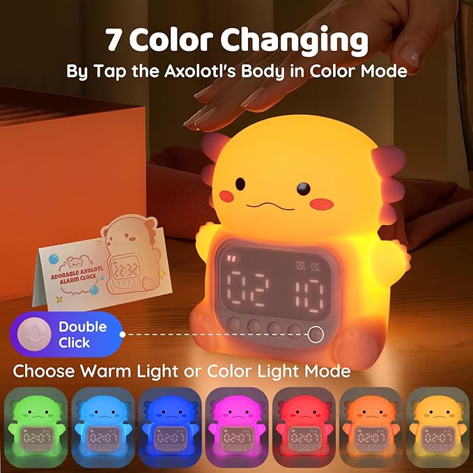 Axolotl Alarm Clock with Night Light - Image 3