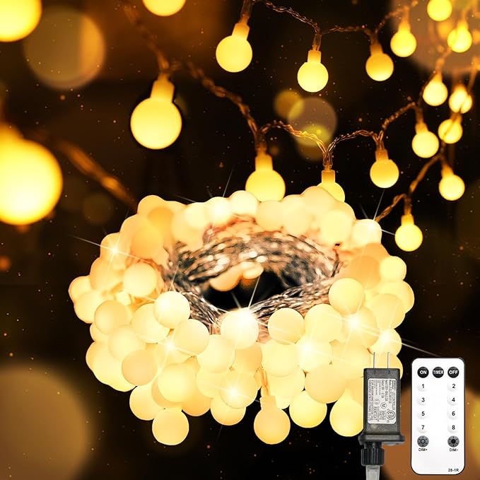 suddus String Lights for Bedroom, 33ft 100 Led Connectable Globe String Lights by SUDDUS