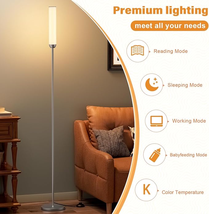 Ambimall LED Floor Lamp with Remote Control, Foot Switch - Image 3