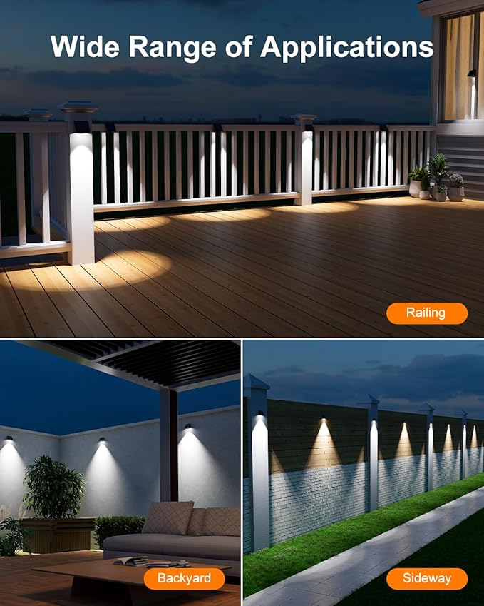 16 Pack Bright Sun Power Fence Lights Outdoor Waterproof - Image 7
