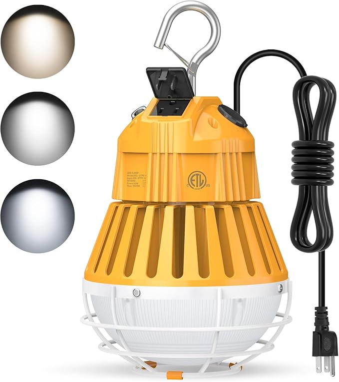 LED Temporary Work Light, 48W/64W/80W Adjustable, 4500K/5000K/5700K CCT by ABrighterWaytoLED
