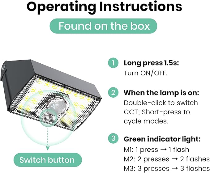 Solar Lights Outdoor Motion Sensor, 2 Pack Dual CCT 3000K 4000K Solar Powered - Image 3