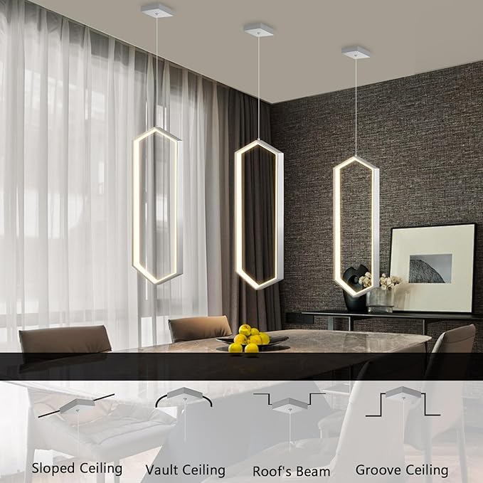 Ring Dimmable Pendant Lighting Adjust LED Mini Chandelier Ceiling Light Fixtures - Image 5