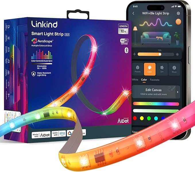Linkind LED Strip Lights RGB 10ft, Smart Light Strip Work by Linkind