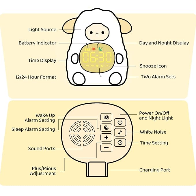 Sheep Alarm Clock with Night Light - Image 9