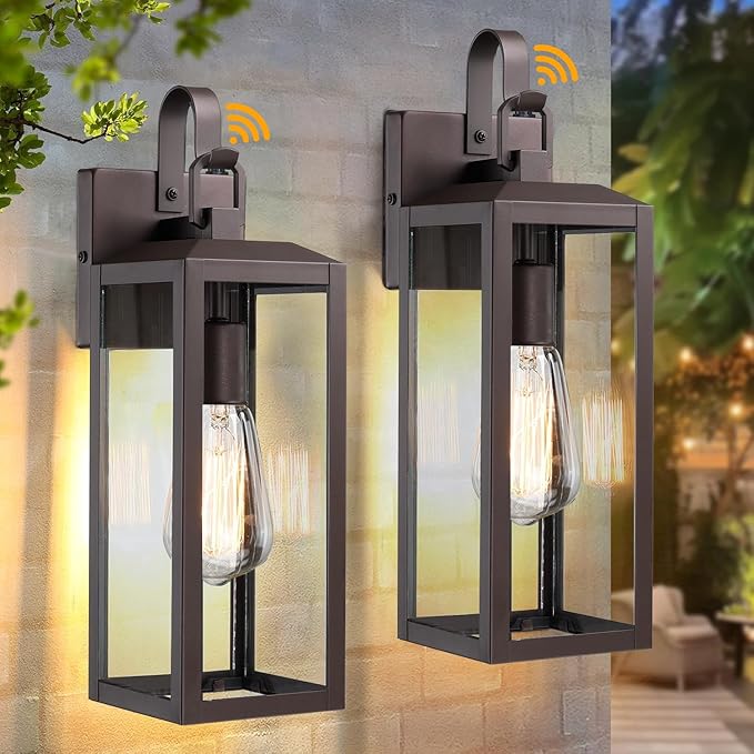 16'' Large Dusk to Dawn Outdoor Lighting 2 Packs, Modern Outdoor Lanterns - Image 9
