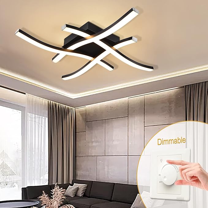 EDISLIVE Modern Dimmable LED Ceiling Light Curved 4-Light 18 in Minimalist - Image 5
