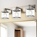 3-Lights Bathroom Wall Light Fixtures E26 Bulb Base, Brushed Nickel Vanity by WINSHENLighting