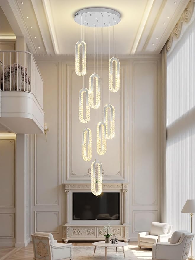 Modern Crystal Chandelier Adjustable 8 Rings Chandelier - Image 8