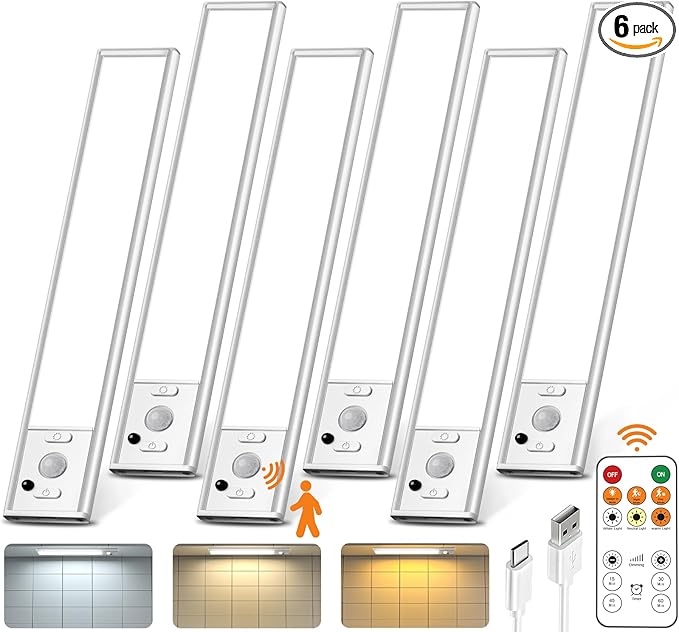 Under Cabinet Lighting with Remote Control, USB Rechargeable 180 Lumen Motion by LENOMA