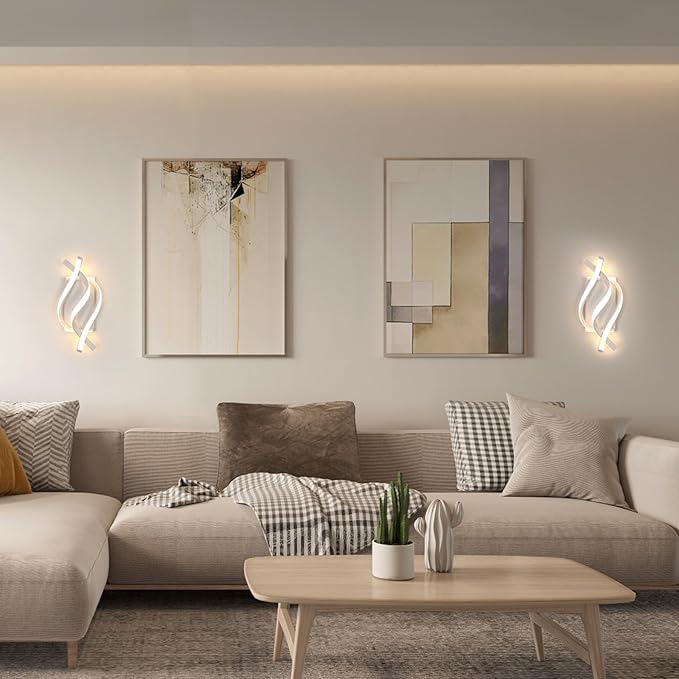 DELIPOP Modern LED Wall Sconce, 3000K Spiral Indoor Wall Light, 21W Acrylic LED - Image 5
