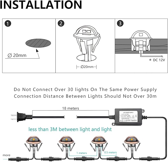 LED Stair Light Low Voltage Waterproof IP65 Outdoor F1.38 Wood 02W~0.4W - Image 6