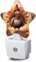 Fall Autumn Turkey Dusk to Dawn Star Night Light, Thanksgiving Day Smart Sensor by SNOWMOLLE