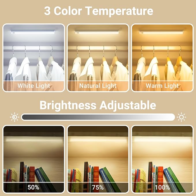 Under Cabinet Lights, Motion Sensor Magnetic LED Light, 12 inch 1500mAh - Image 2