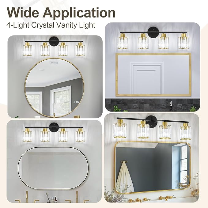 Crystal Bathroom Light Fixtures, Bathroom Lighting Fixtures Over Mirror - Image 7