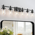 Modern Black Bathroom Vanity Lighting Over Mirror, 6 Lights Bathroom Vanity by AIXIALIN