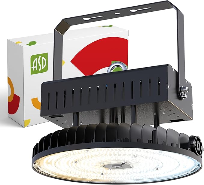 ASD LED High Bay UFO Light Fixture, Commercial Shop Lighting | 3CCT, IP69K by ASDLightingCorporation