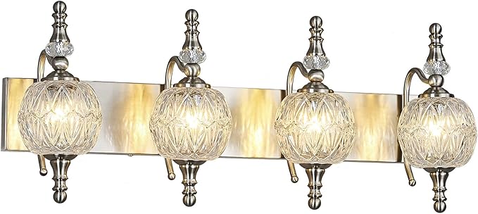 Modern Crystal Bathroom Vanity Lights Fixtures Over Mirror Brushed Nickel - Image 8