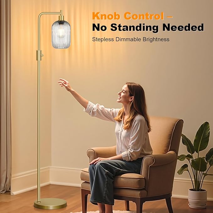 【Upgraded】 Dimmable Glass Floor Lamp - Image 6