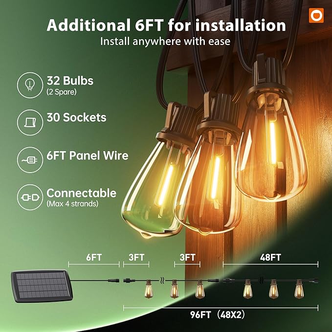 addlon 102FT Solar String Lights Outdoor - Image 7