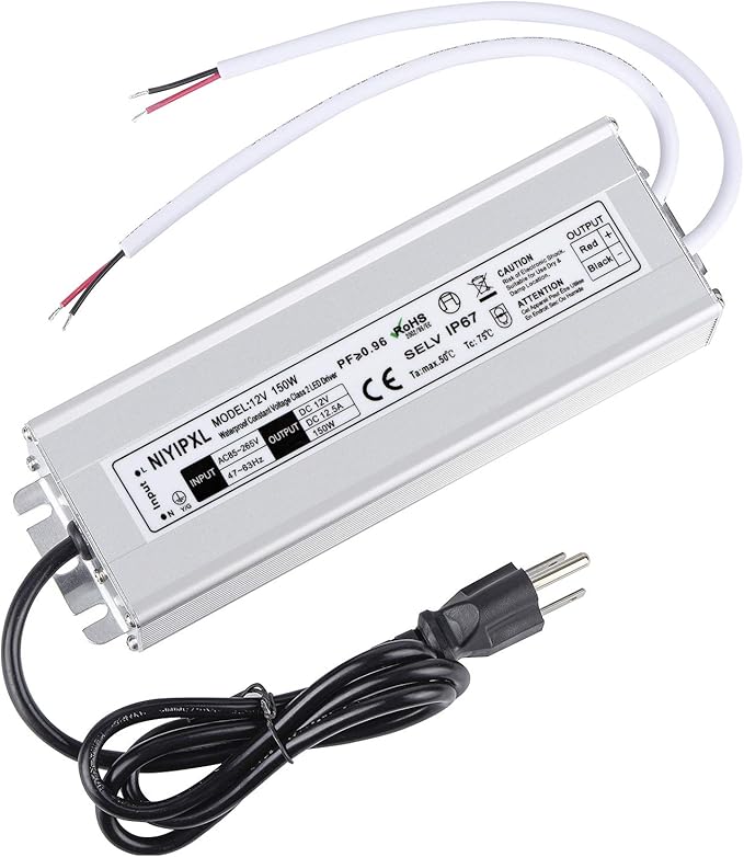 LED Driver 150 Watts Waterproof IP67 Power Supply Transformer Adapter 85V-265V by NIYIPXL