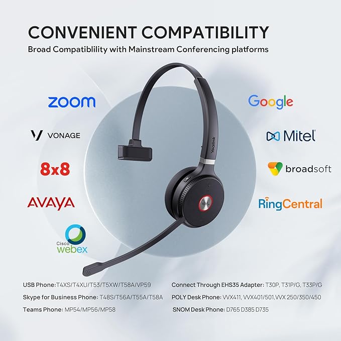 Yealink WH62 Mono UC DECT Wireless Headset 525 ft Range - Image 6