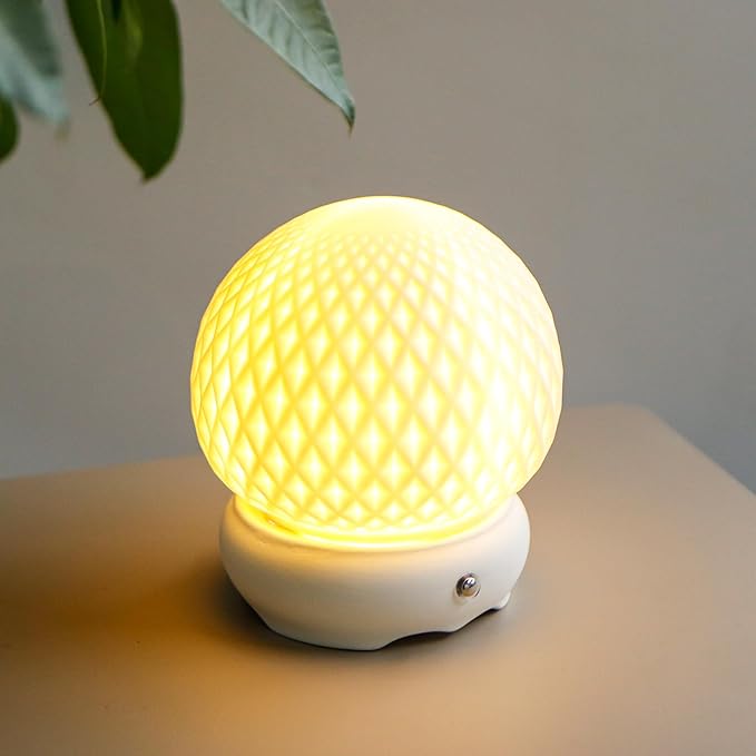 JHY DESIGN Ceramic Spherical Decorative lamp 6" H Rechargeable Table Lamp - Image 4