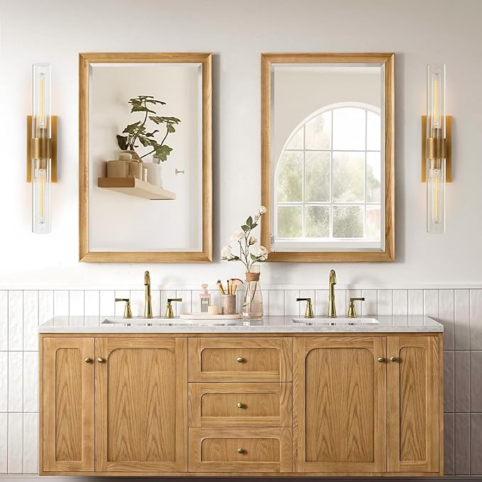 YUYI Brass Wall Sconces Set of Two, 22.8'' Gold Bathroom Sconces Wall Decor - Image 7