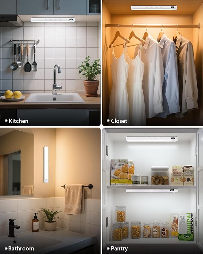 WILLED Under Cabinet & Closet Lights, Motion Sensor, Rechargeable, 3 Color Temps - Image 7