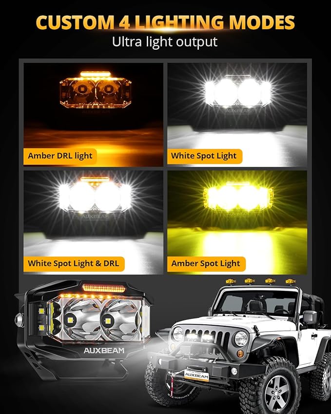 Auxbeam V-MAX Series LED Light Pod, 270° Side Shooter LED Offroad Lights - Image 2