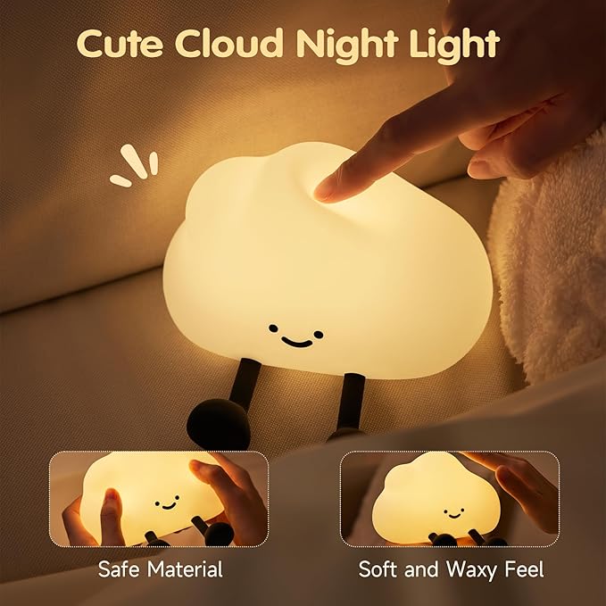 Cloud Night Light for Kids, Adorable Touch Night Lamp Silicone Dimmable LED - Image 7