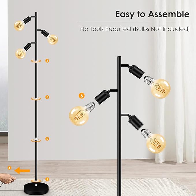 BoostArea Floor Lamp, Industrial Floor Lamp, Modern Tree Standing Lamp - Image 5