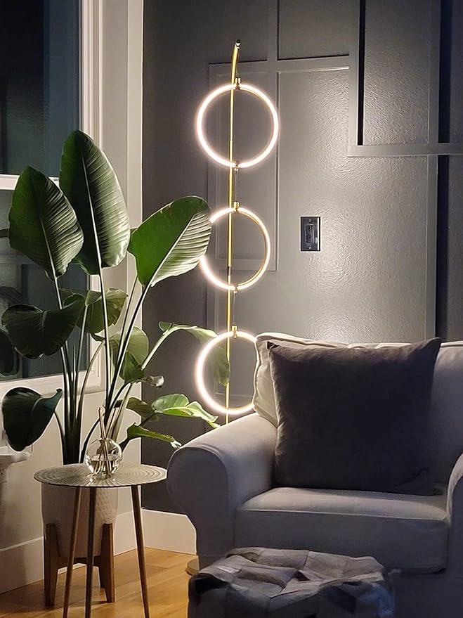 Brightech Nova 74 in. Antique Brass Industrial 3-Light LED Energy Efficient - Image 2