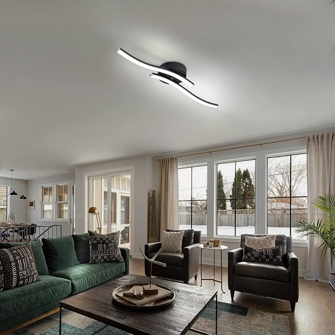 EDISLIVE Modern Dimmable LED Ceiling Light Curved 2 Light 22.5 in Minimalist - Image 3