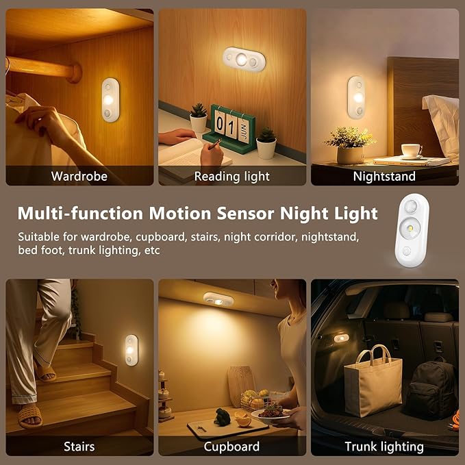 inShareplus LED Motion Sensor Puck Lights, Magnetic Under Cabinet Light Indoor - Image 8