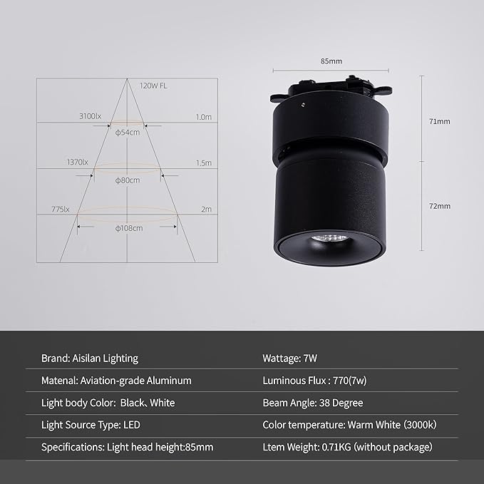 Aisilan LED Dimmable H Track Lighting Heads - Image 7