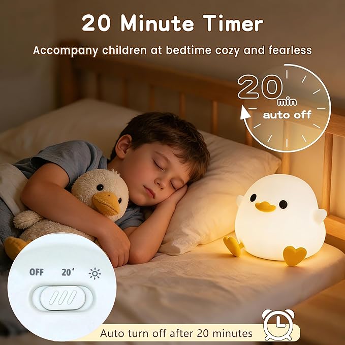 Duck Lamp, Cute DoDo Duck Night Light, Dimmable/Timer Ducky Lamp, Silicone - Image 3