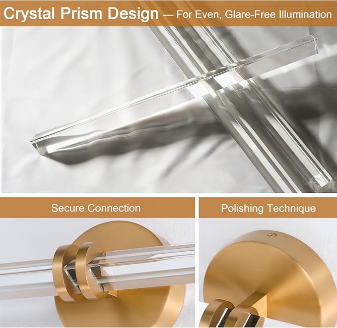 YUYI Crystal Picture Light for Wall, Modern K9 Crystal Dimmable Painting Lights - Image 3