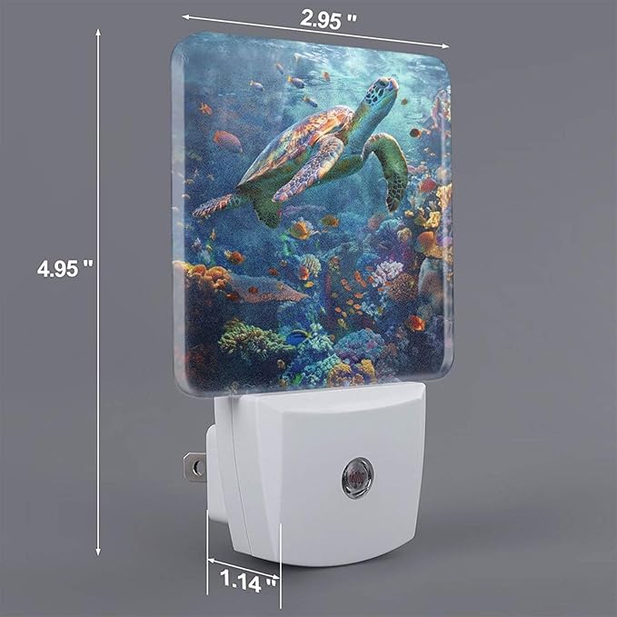 Led Night Light, Sea Turtle Decorative Plug in Nightlights, - Image 2