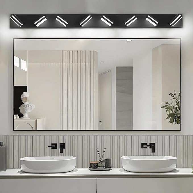 IZORRO LED Modern Bathroom Lights Fixtures, Matte Black Acrylic Wall Lighting - Image 7
