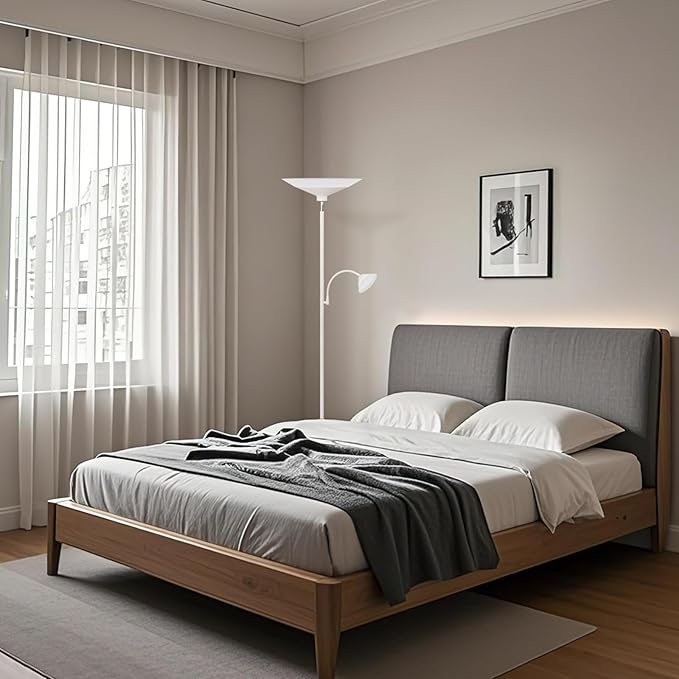 Upgraded 2-Light Torchiere Floor Lamp - 34W Color Changing Standing Lamp - Image 9