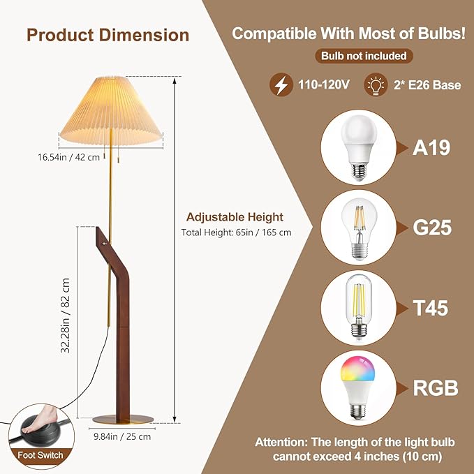 Wood Floor Lamp, Mid Century Modern Floor Lamp, Floor Lamps - Image 5